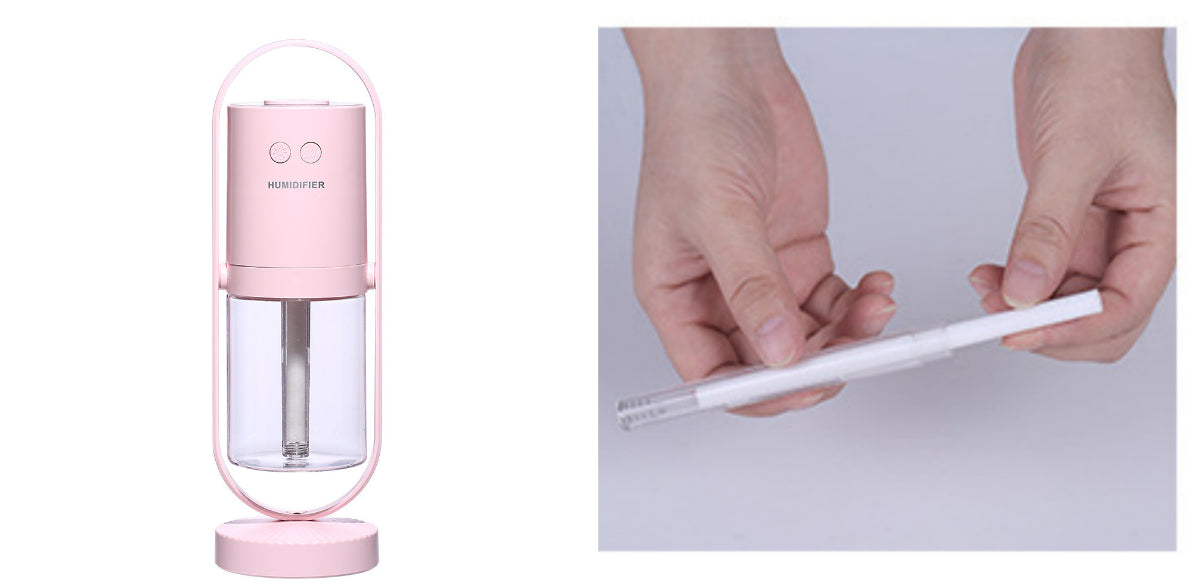 Portable usb air humidifier with projection night light for car and desk