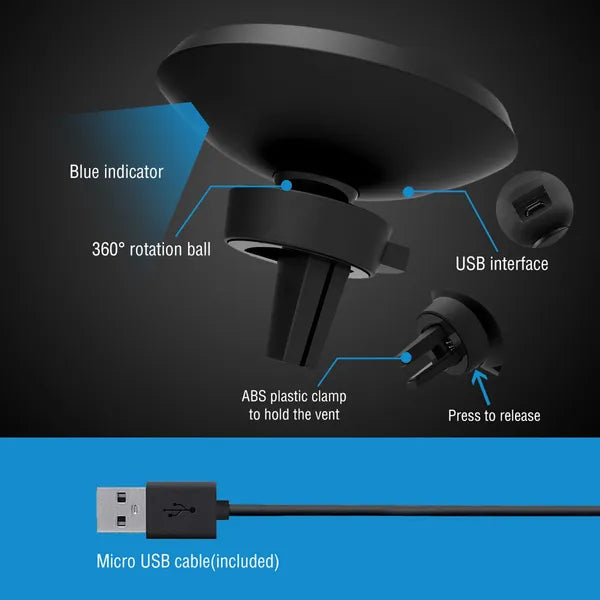 Case friendly qi wireless car charger magnetic car phone charger