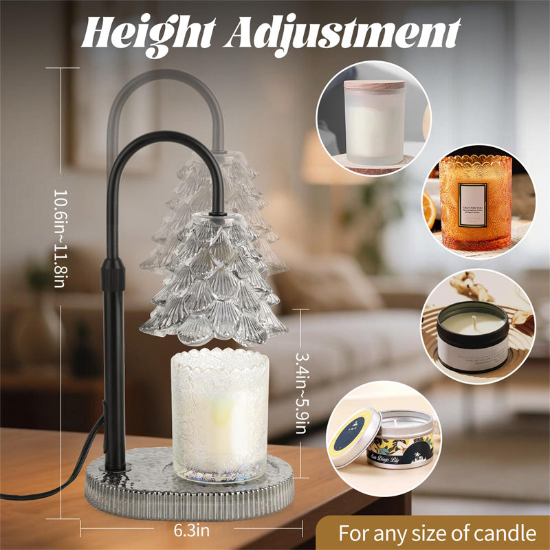 Decorative candle warmer lamp with timer and dimmer glowing