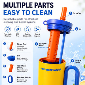 Convenient built-in handle of 26oz insulated tumbler with straw