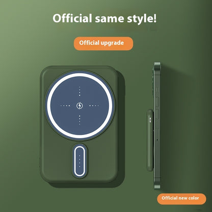 Green power bank magsafe magnetic wireless charger 5000mah