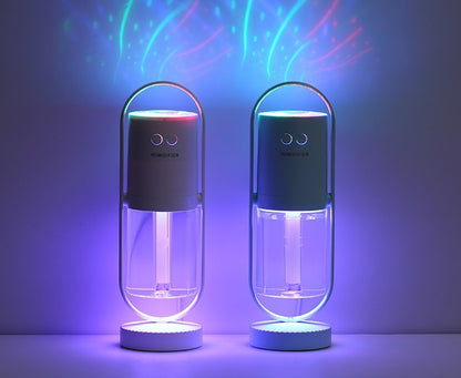 Portable usb air humidifier with projection night light for car and desk