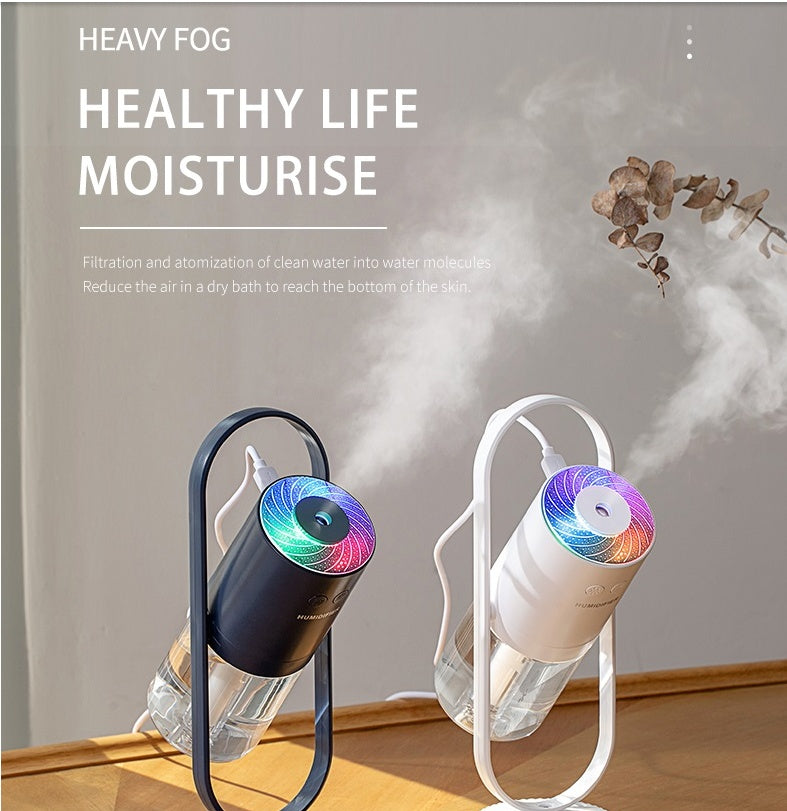 Portable usb air humidifier with projection night light for car and desk