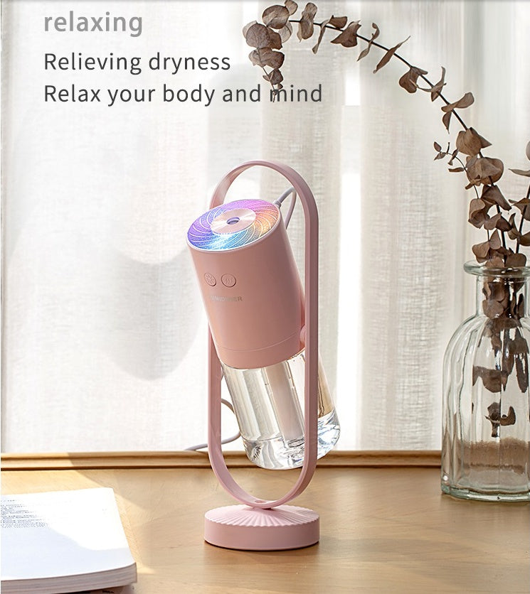 Portable usb air humidifier with projection night light for car and desk