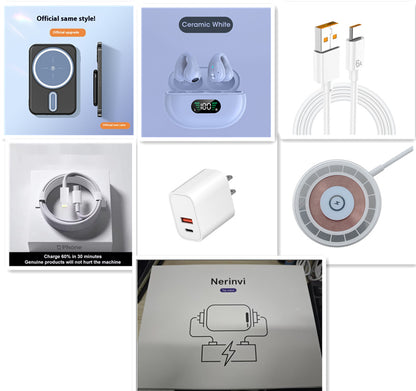Black power bank magsafe magnetic wireless charger 5000mah
