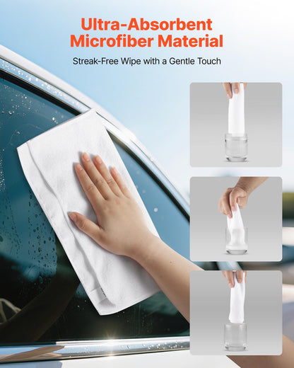 Soft 200gsm 50 pack white microfiber cleaning cloth rags