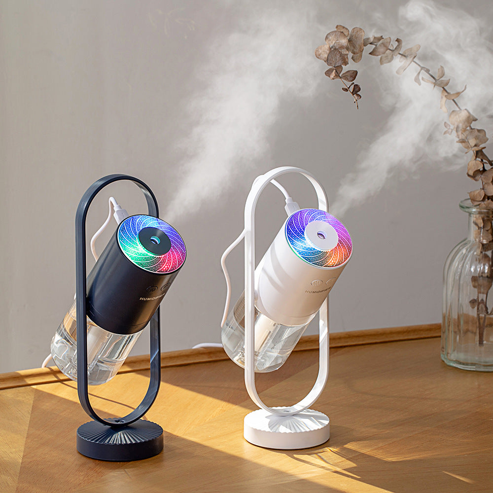 usb air humidifier with projection night light in white