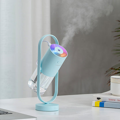 Cool mist spray from usb air humidifier with projection night light