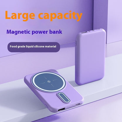 power bank magsafe magnetic wireless charger 5000mah in purple