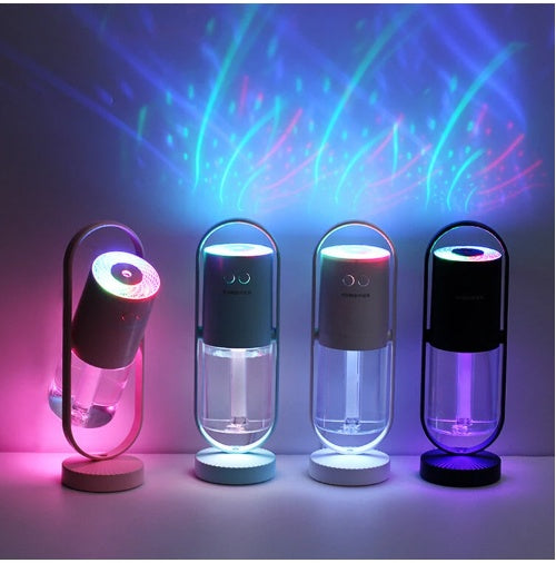 Illuminated projection night light mode of usb air humidifier