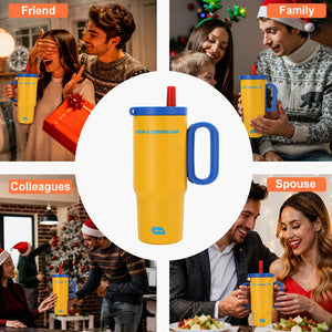 Double wall vacuum 26oz insulated tumbler with handle and straw