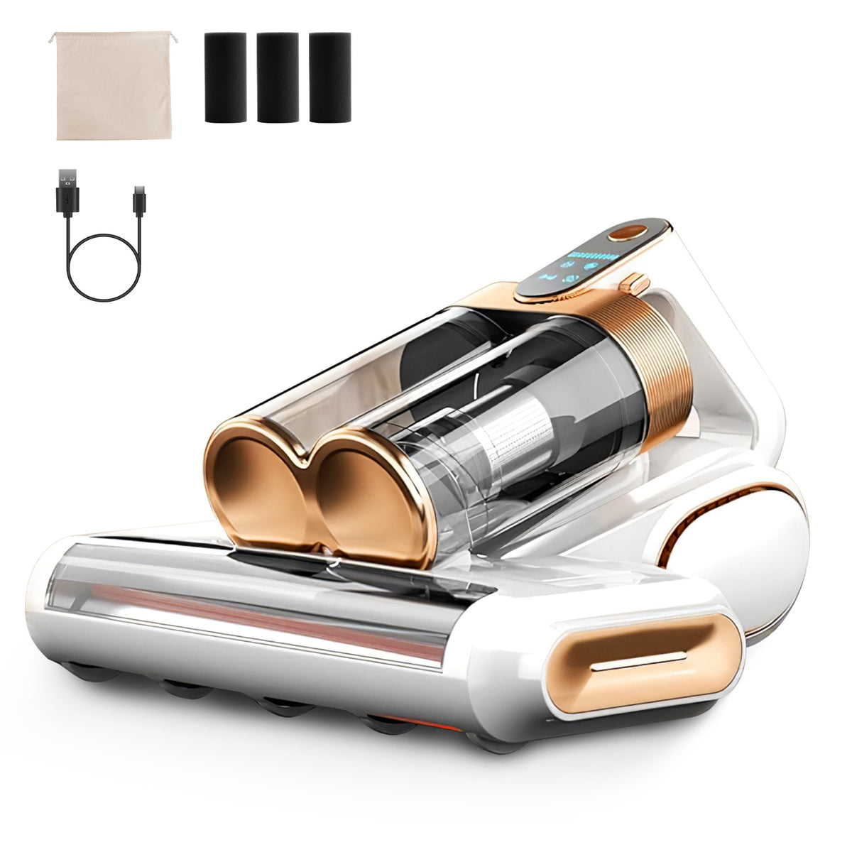 Portable mattress vacuum cleaner with uvc light with storage bag