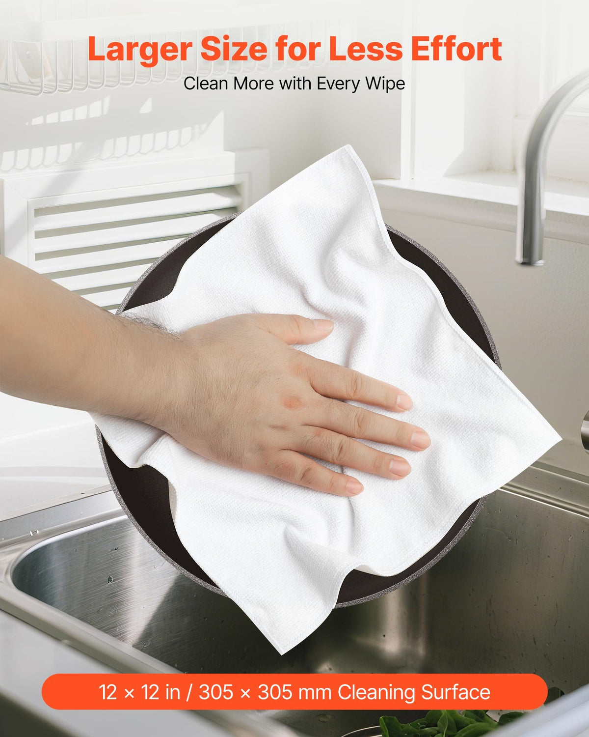 Scratch-free 50 pack white microfiber cleaning cloth for glass and window